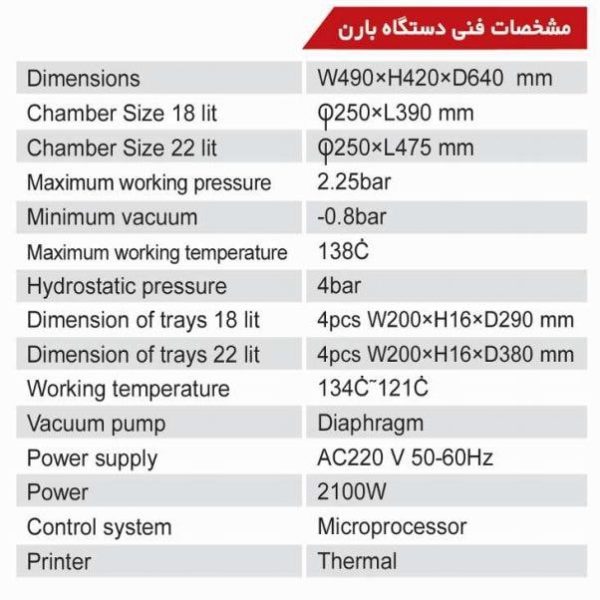 مشخصات اتوکلاو آتریکو مدل بارن 18 لیتری